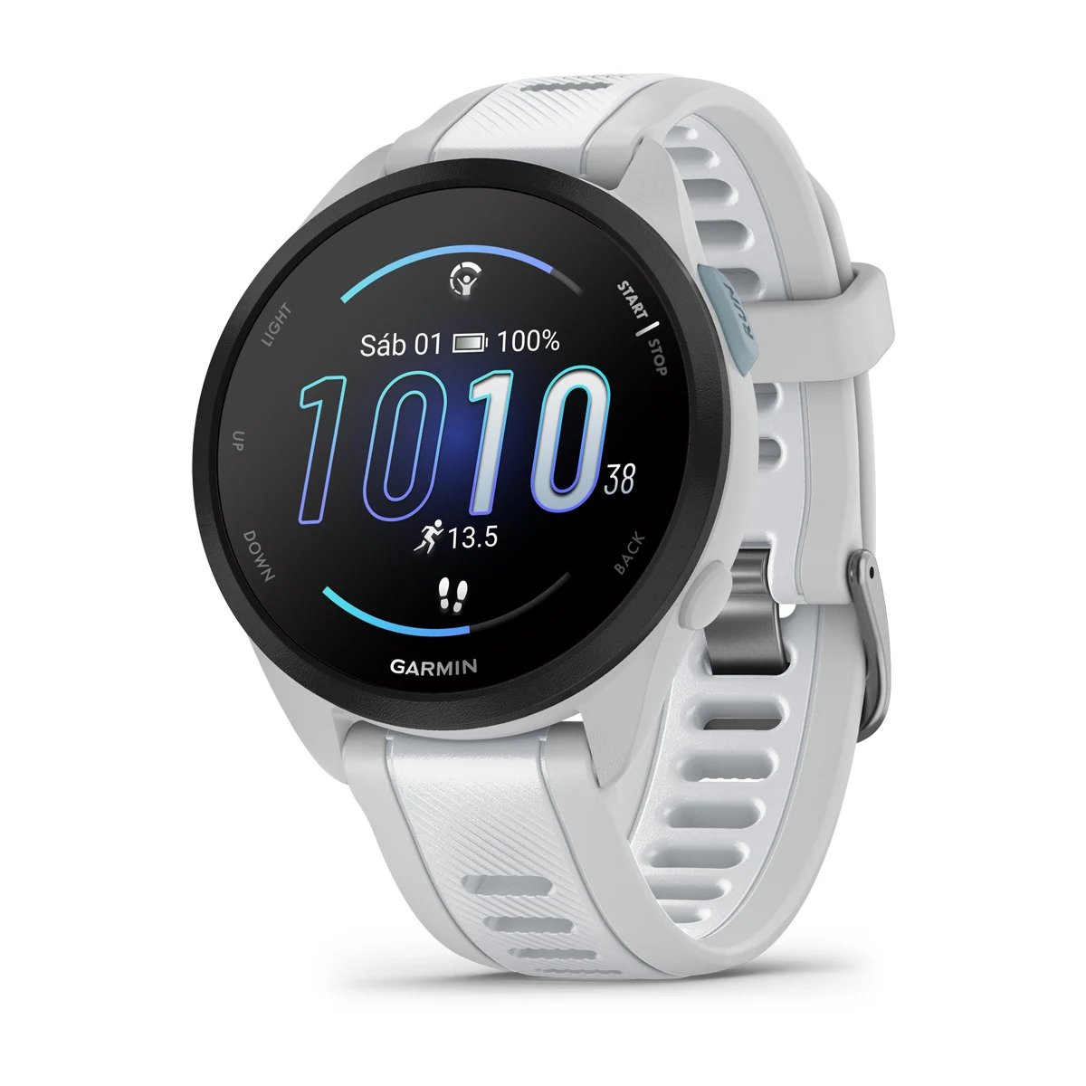 Forerunner® 165 Gris niebla/blanco piedra – Garmin Chile