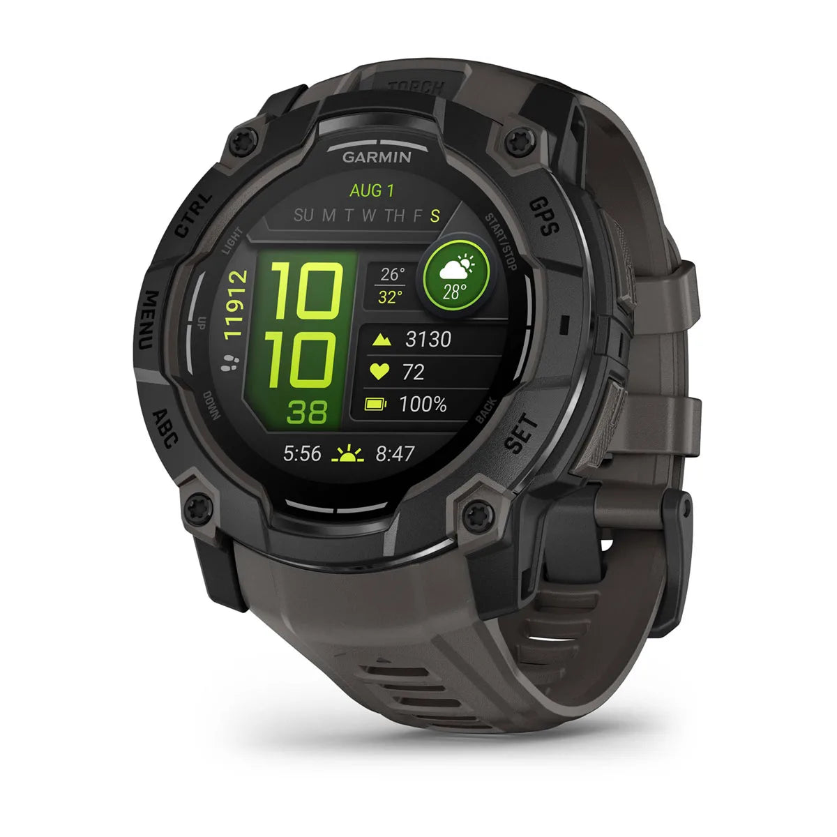 Instinct® 3 AMOLED - 50mm, Black Bezel with Charcoal Band – Garmin