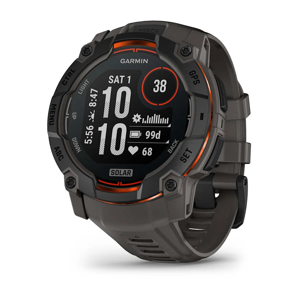 Instinct® 3 SOLAR - 50mm, Black Bezel with Charcoal Band – Garmin