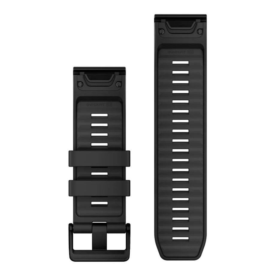 Correa QuickFit 26mm Watch Bands, Black Silicone