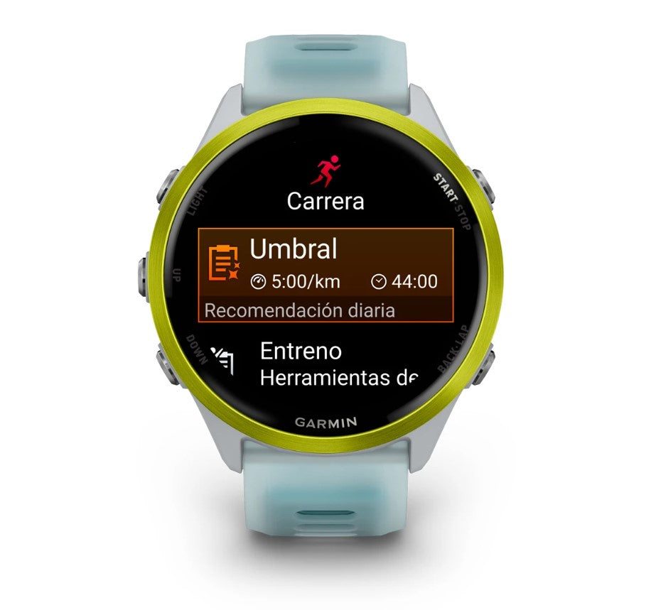 Forerunner® 570 - 47MM Whitestone/Amp Yellow – Garmin Chile
