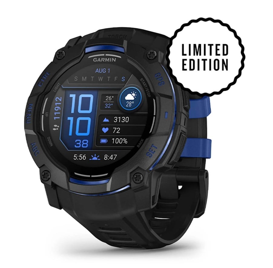 Instinct® 3 AMOLED - 50mm, BOLT BLUE ACCENTS