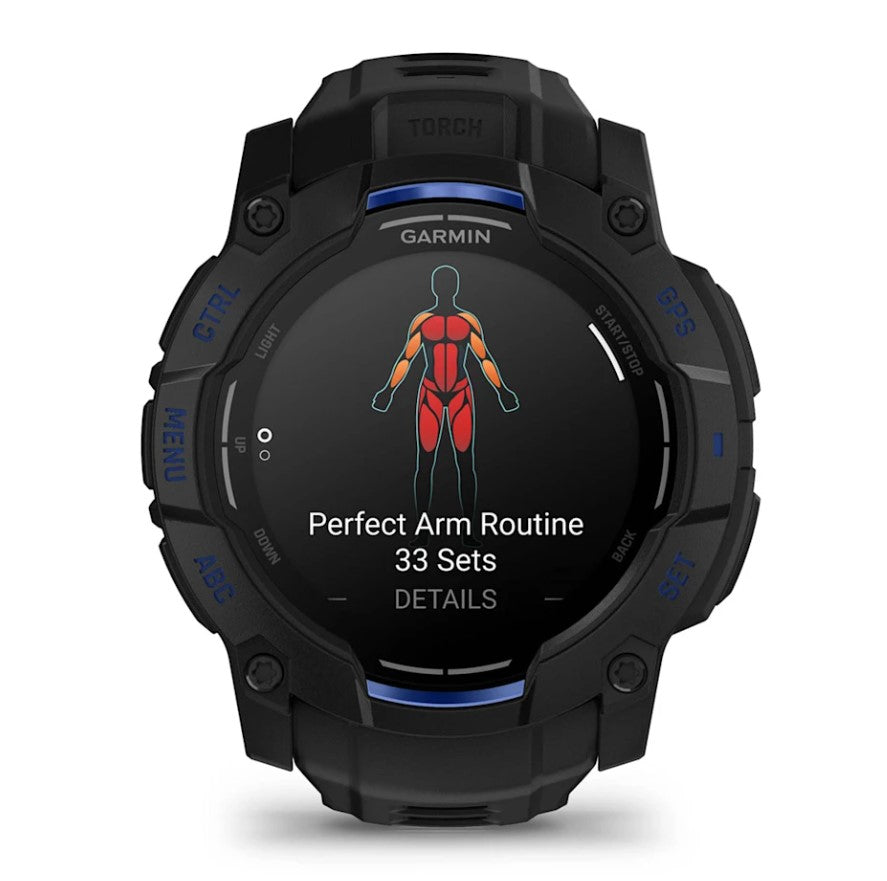 Instinct® 3 AMOLED - 50mm, BOLT BLUE ACCENTS