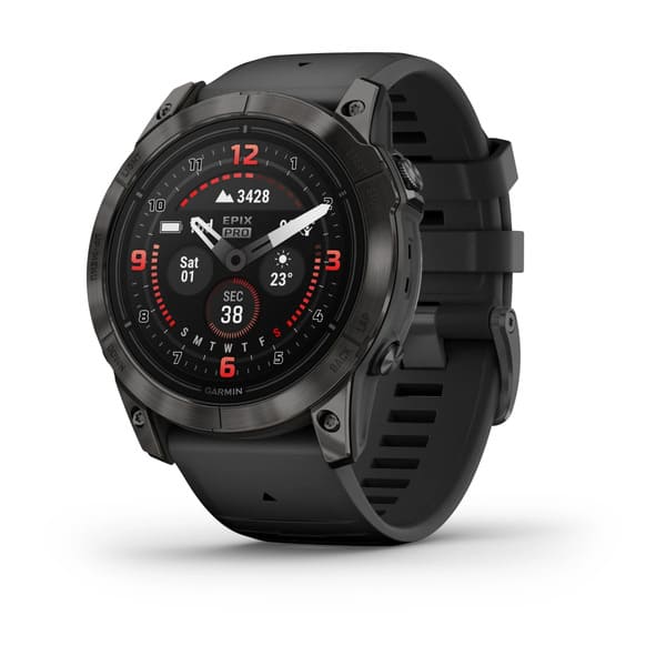 epix™ Pro (Gen 2) – Sapphire|51 mm Carbon Gray DLC Titanium with Black Band - Black / 51 mm / SI