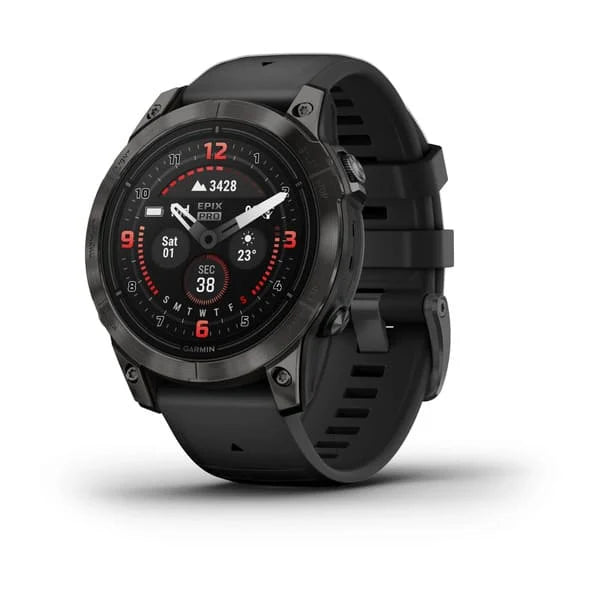 epix™ Pro (Gen 2) – Sapphire|47 mm Carbon Gray DLC Titanium with Black Band.