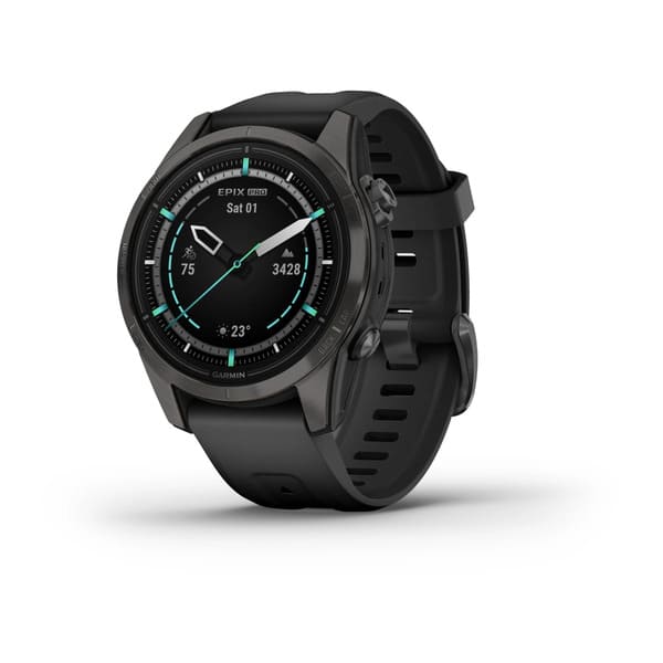 epix™ Pro (Gen 2) – Sapphire|42 mm Carbon Gray DLC Titanium with Black Band