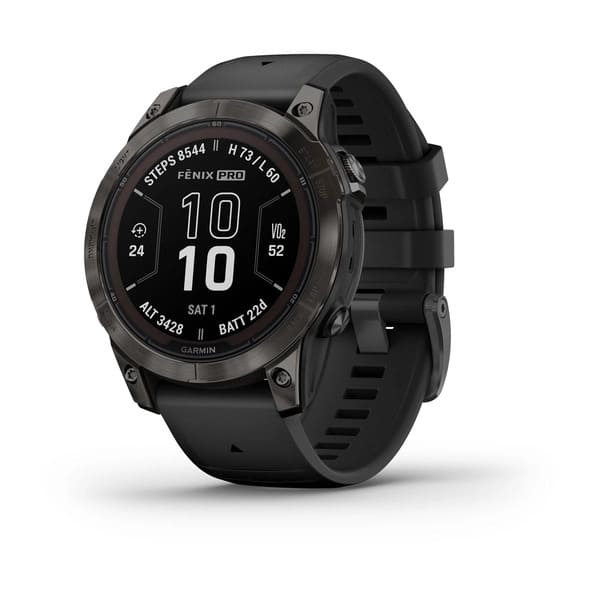 fenix® 7 Pro – Sapphire Solar, Carbon Gray DLC Titanium with Black Band