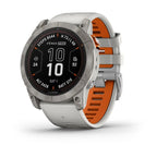 fenix® 7 Pro – Sapphire Solar, Titanium with Fog Gray/Ember Orange Band