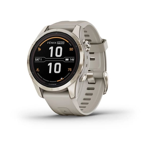 fenix® 7S Pro – Sapphire Solar, Soft Gold with Light Sand Band
