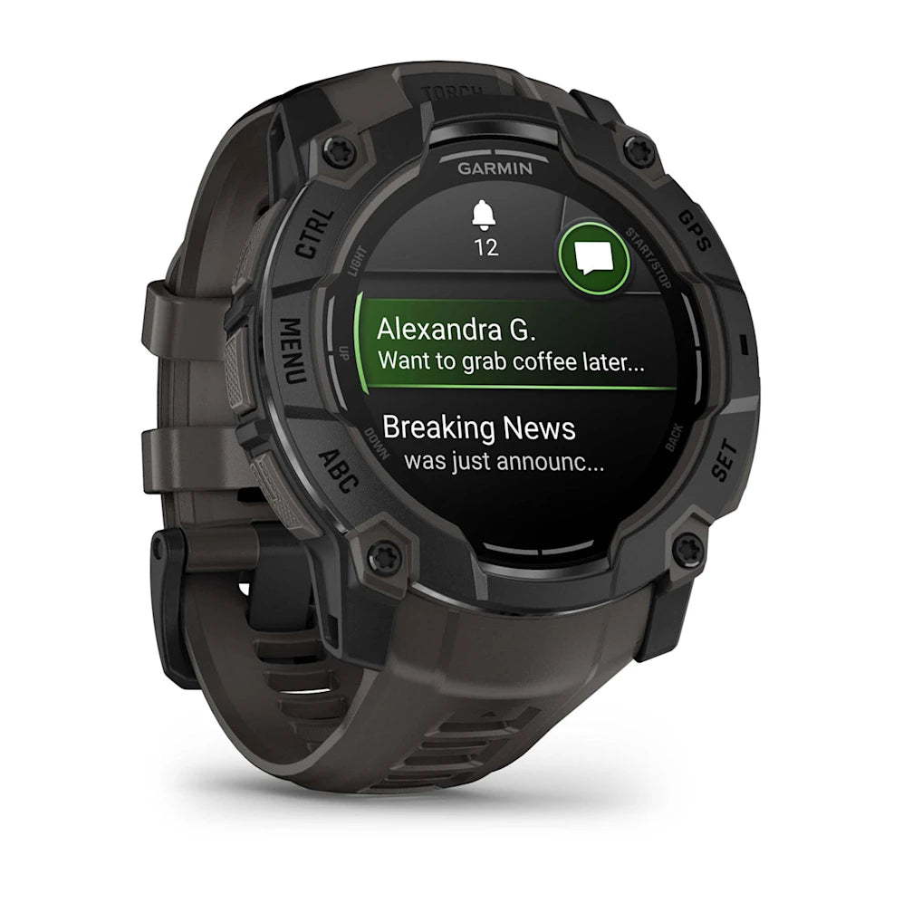 Instinct® 3 AMOLED - 50mm, Black Bezel with Charcoal Band
