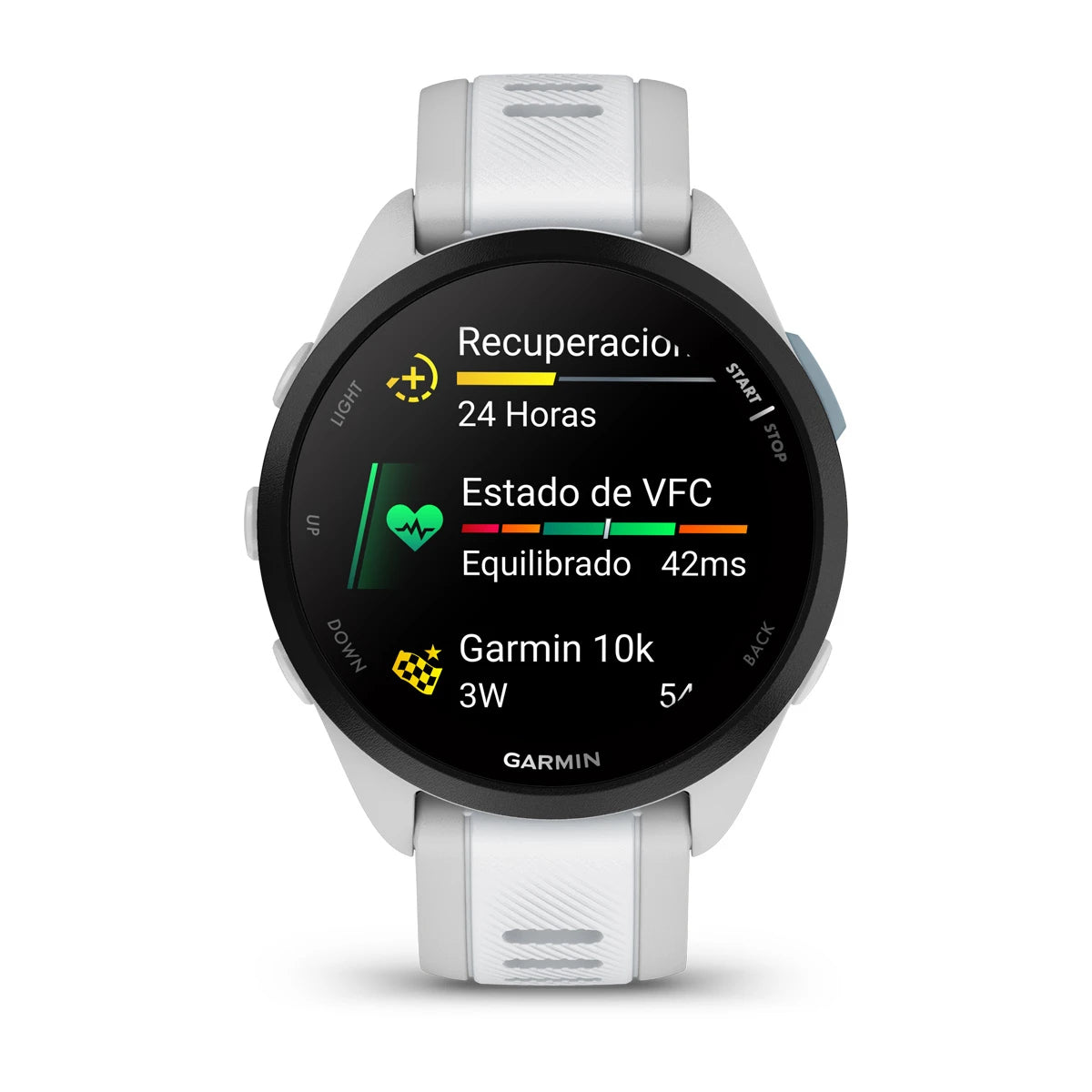 Forerunner® 165 Gris niebla/blanco piedra – Garmin Chile