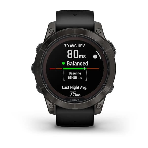 fenix® 7 Pro – Sapphire Solar, Carbon Gray DLC Titanium with Black Band