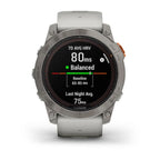fenix® 7 Pro – Sapphire Solar, Titanium with Fog Gray/Ember Orange Band