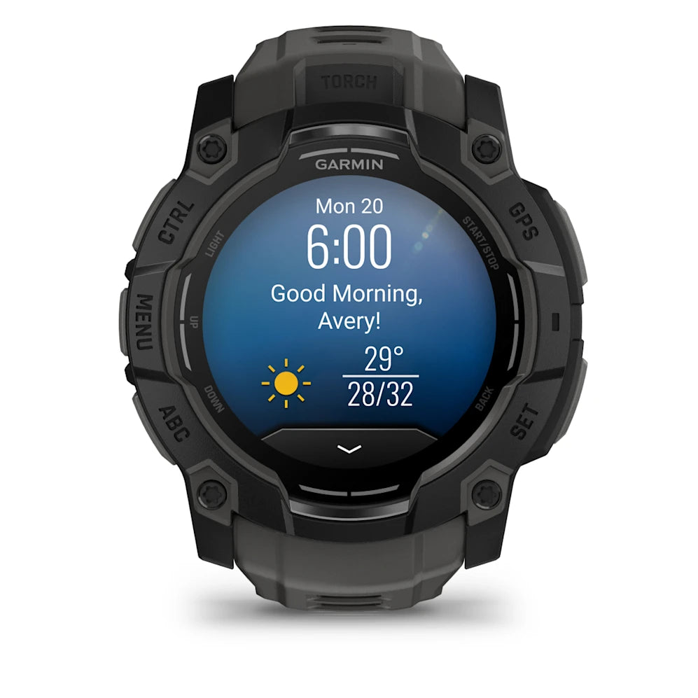 Instinct® 3 AMOLED - 50mm, Black Bezel with Charcoal Band