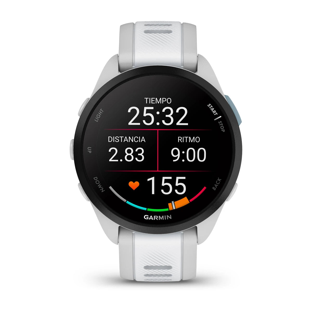 Forerunner® 165 Music Gris niebla/blanco piedra – Garmin Chile