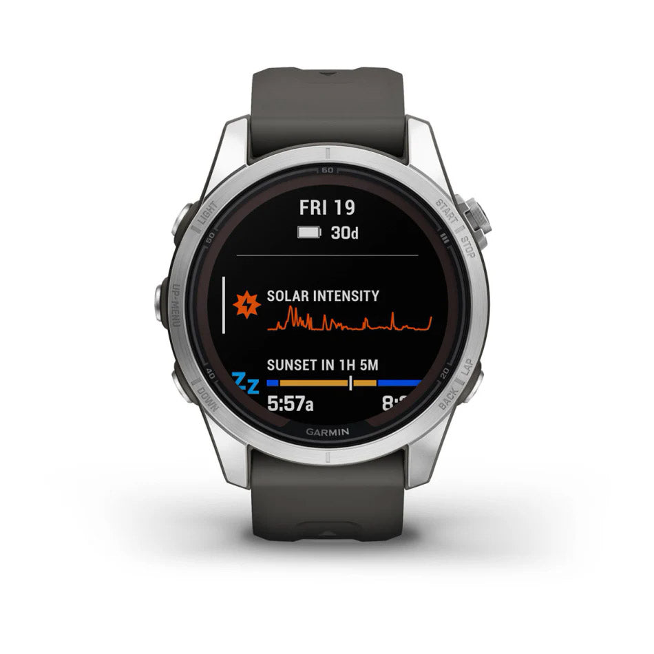 fenix® 7S Pro – Solar, Silver with Graphite Band