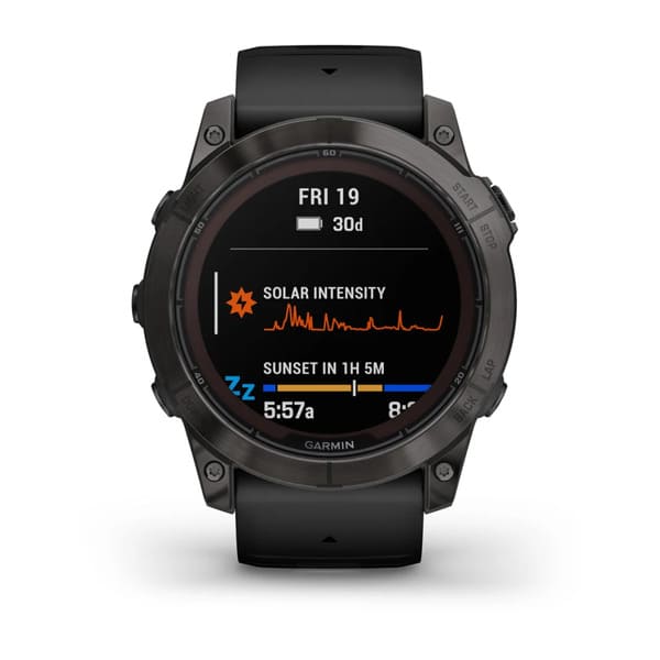 fenix® 7X Pro – Sapphire Solar, Carbon Gray DLC Titanium with Black Band