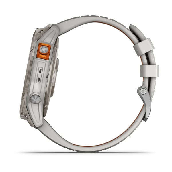 fenix® 7 Pro – Sapphire Solar, Titanium with Fog Gray/Ember Orange Band